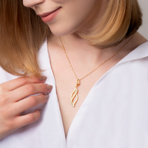 Zawieszka Savicki: srebrna pozłacana, cyrkonie